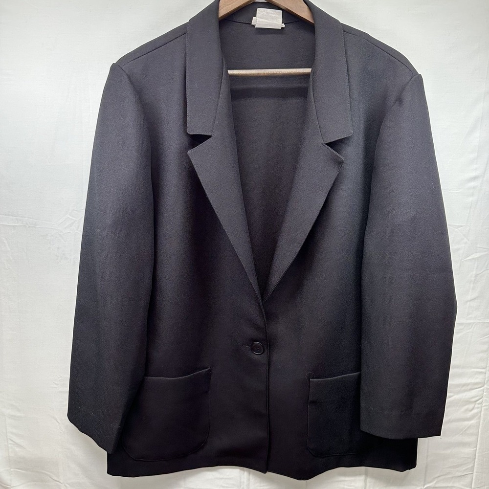 DONNKENNY Black Single Button Blazer Jacket Women's‎ (see measurements in descr)